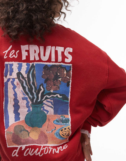 Graphic Les Fruits Oversized Sweatshirt