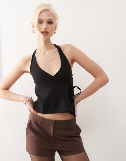 Wisty Wrap Detail Halter Top