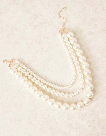 Short Necklaces With Multirow Faux Pearl Detail