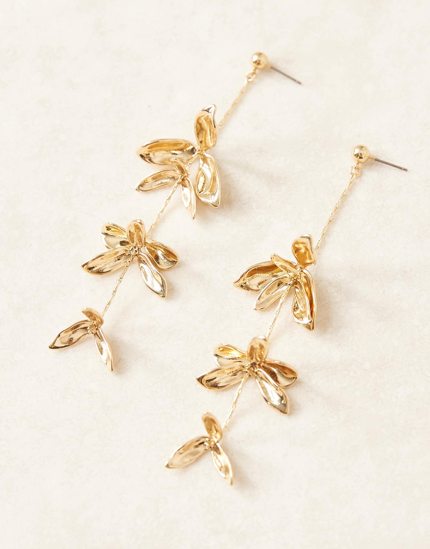 Drop Earrings With Petal Detail