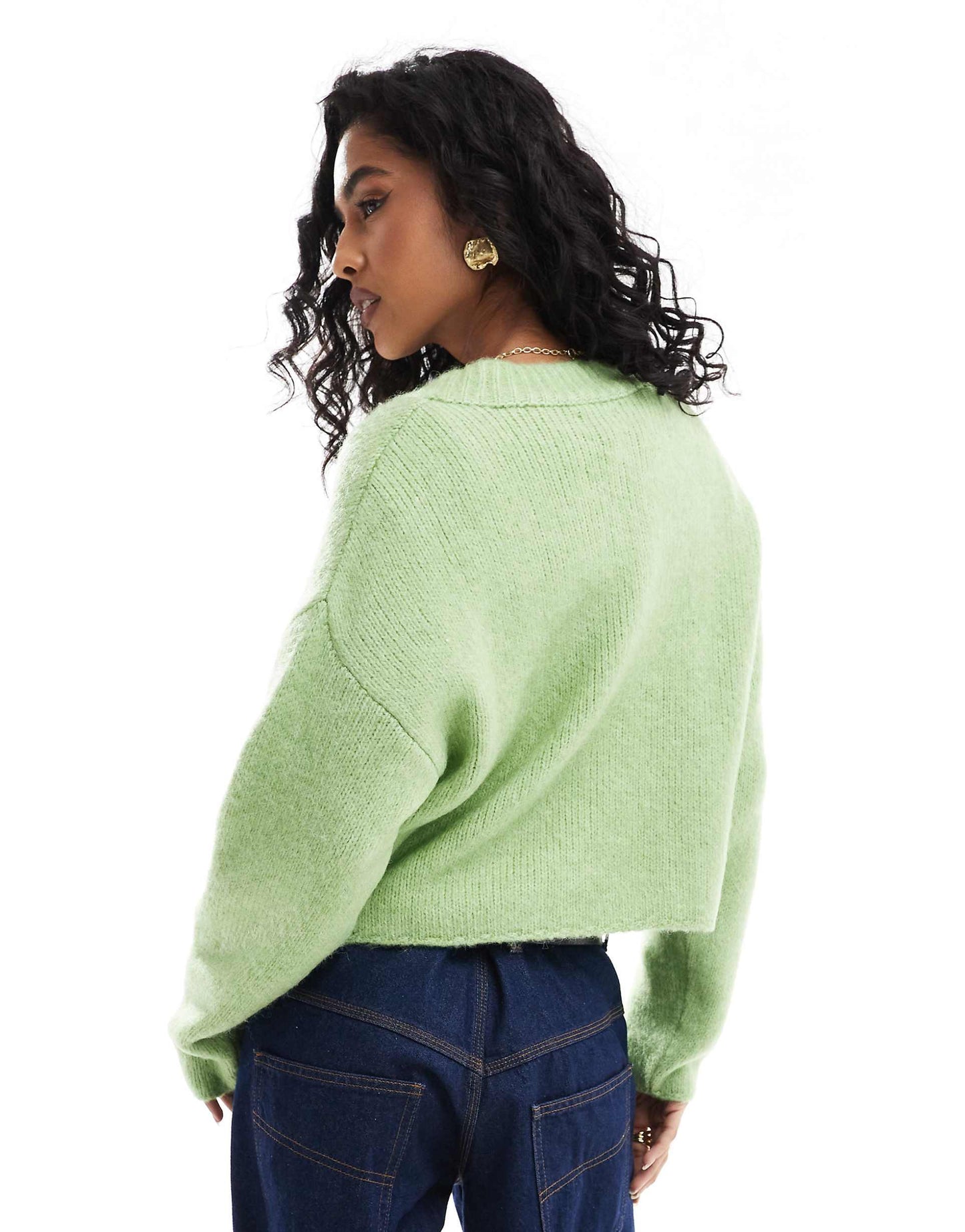 Fluffy V Neck Relaxed Jumper
