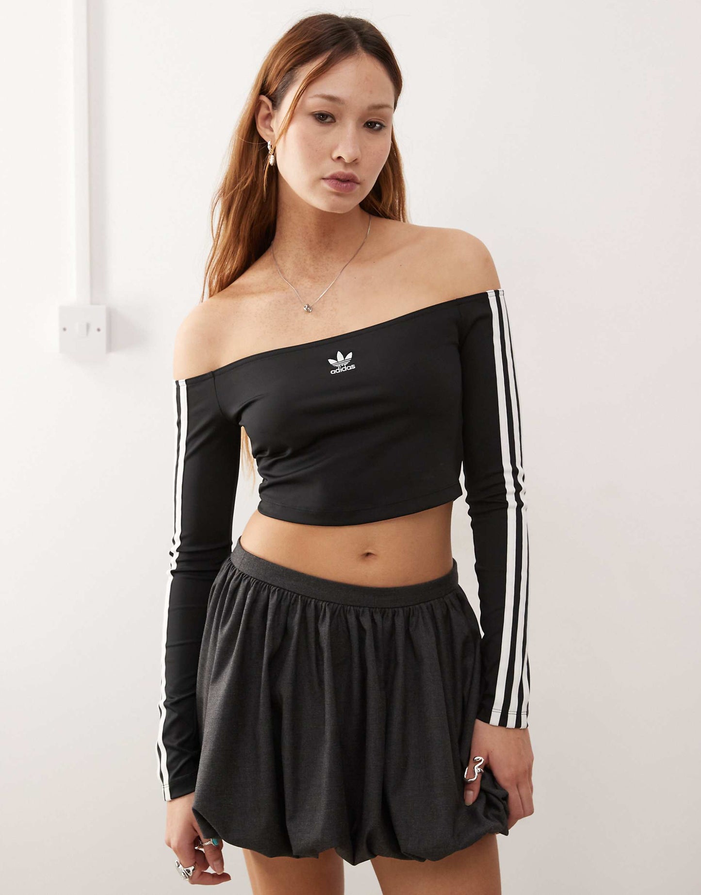 Adicolor Off Shoulder Long Sleeve Tee