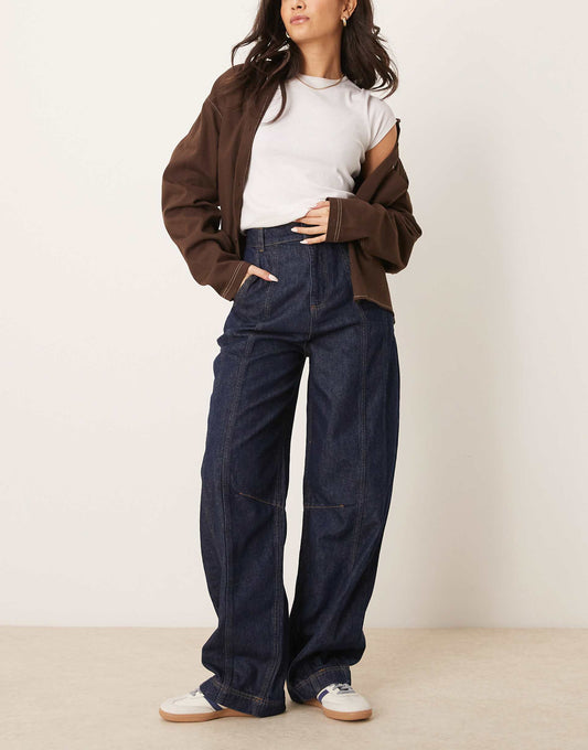 Seamed Barrel Jean