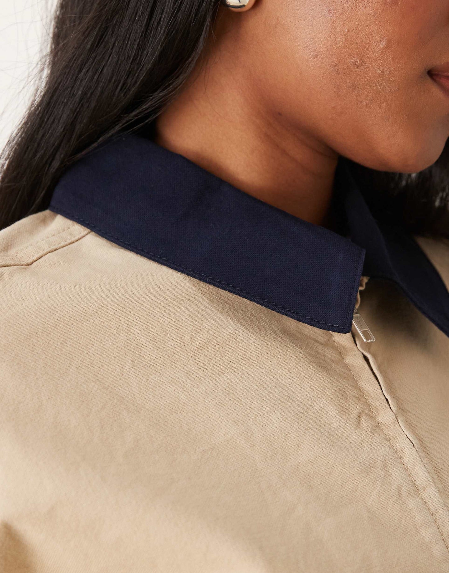 Contrast Collar Canvas Jacket