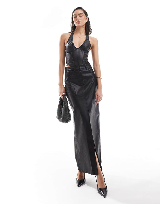 Centre Split Midi Skirt