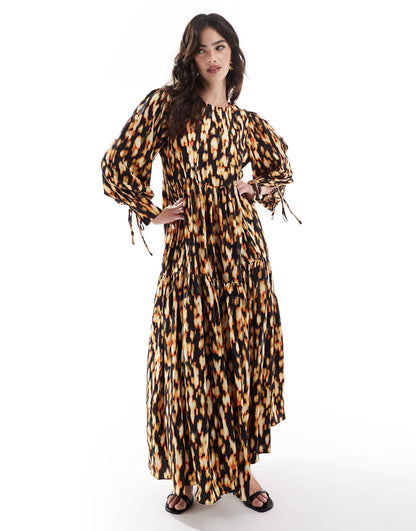 Oversized Tie Front Maxi Dress