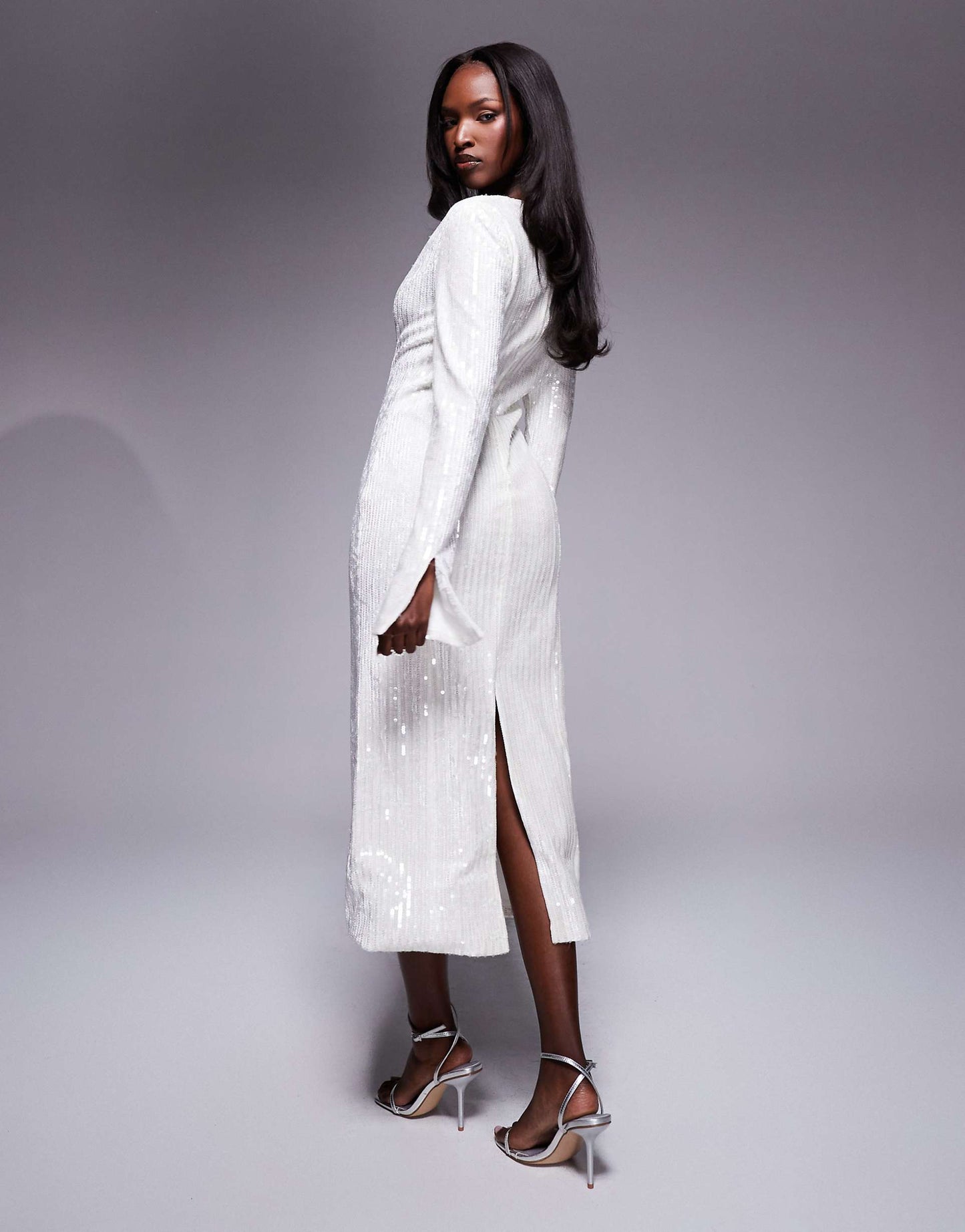 Flared Sleeve Midi Dress