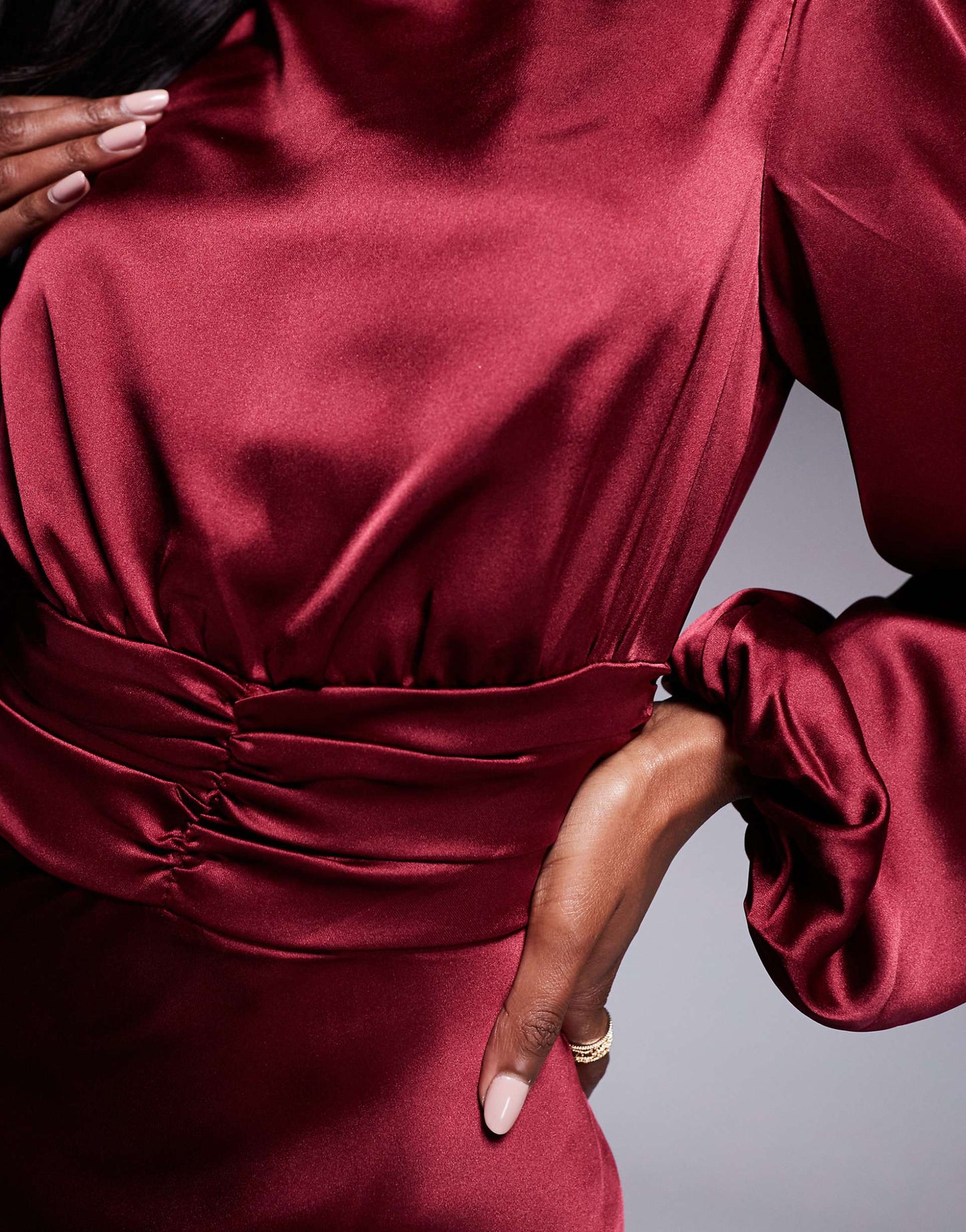 High Cowl Neck Maxi Dress