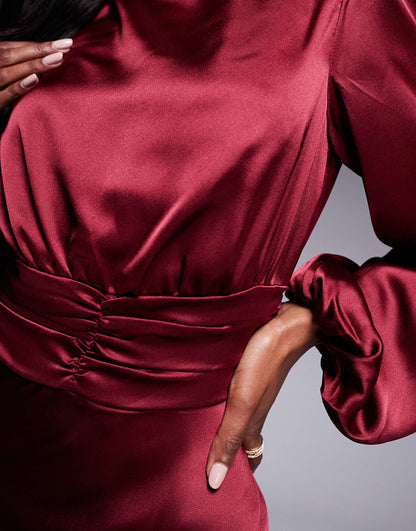 High Cowl Neck Maxi Dress