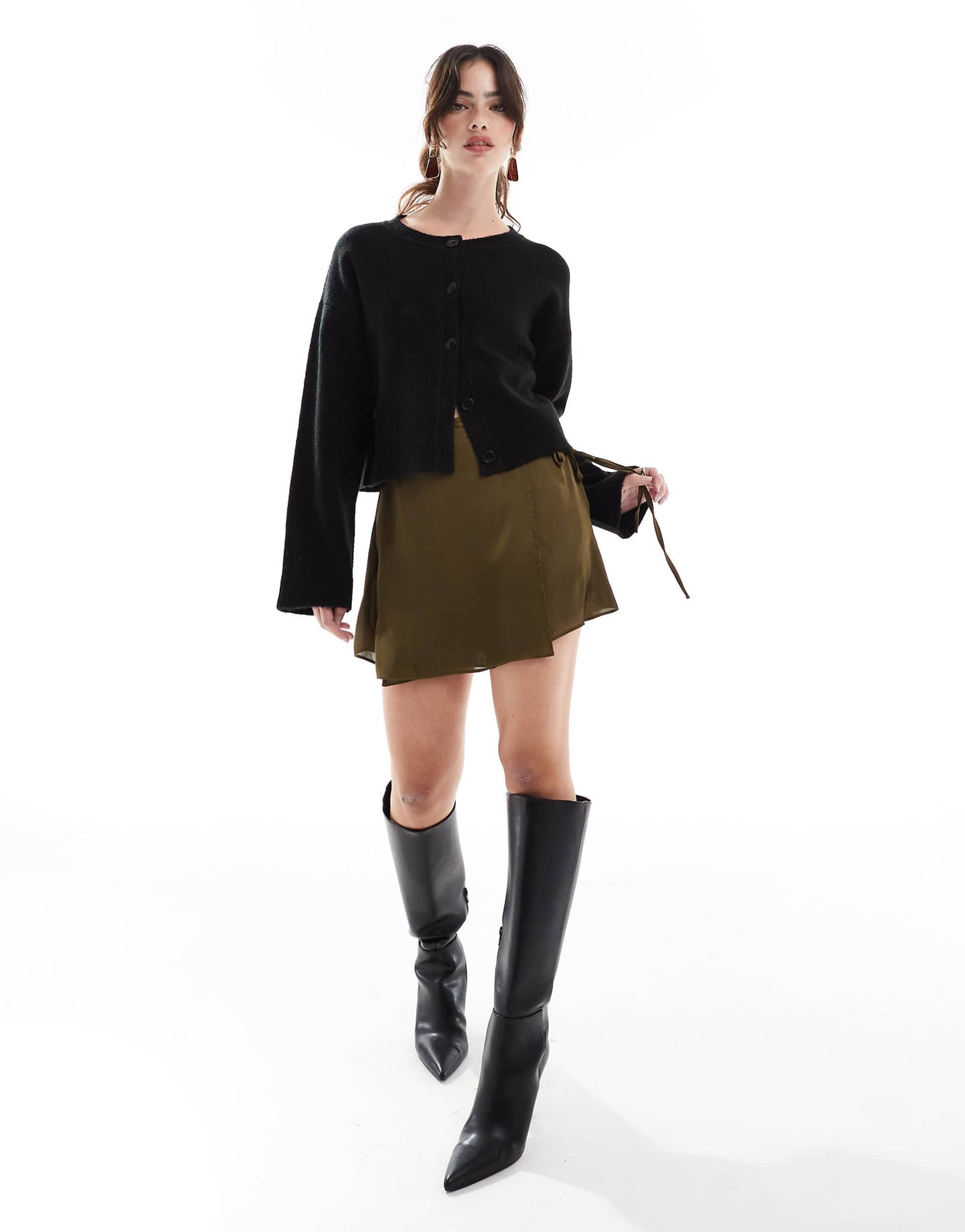 Bias Cut Wrap Mini Skirt