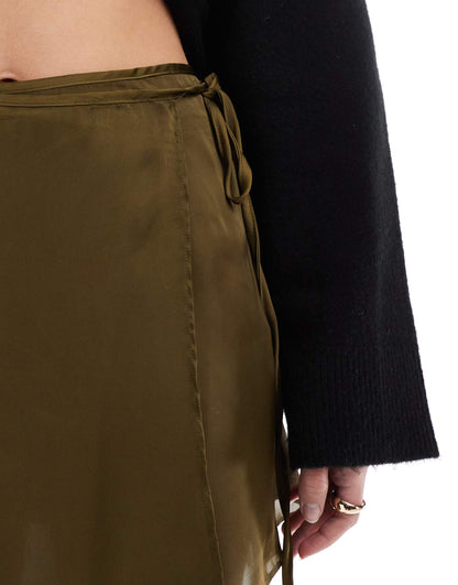 Bias Cut Wrap Mini Skirt