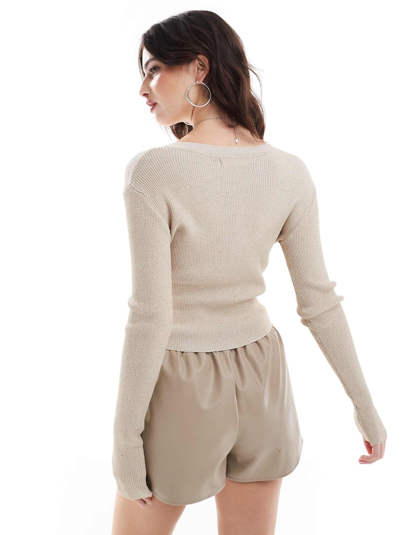 Knitted V Neck Top