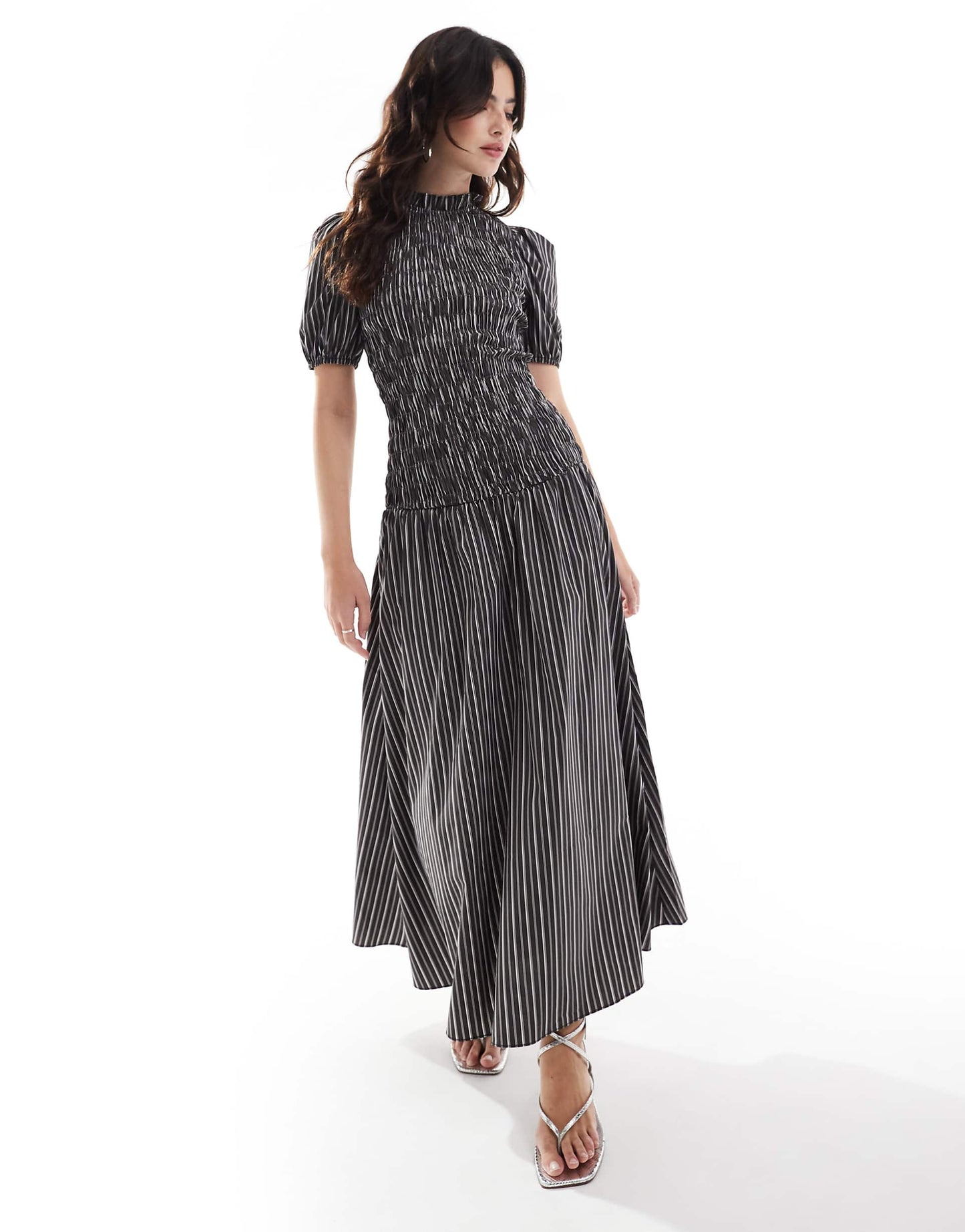 Shirred Bodice Maxi Dress