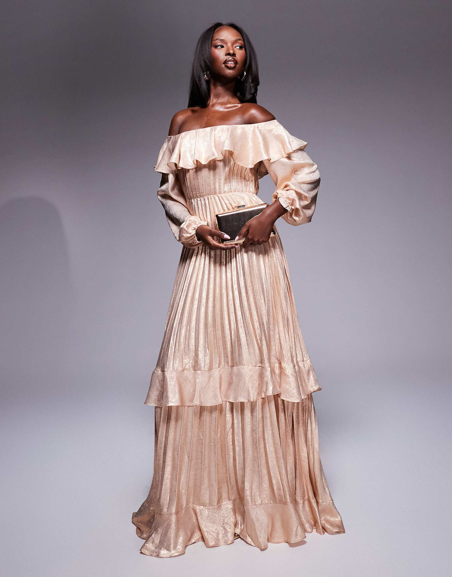 True Decadence Pleated Maxi Dress