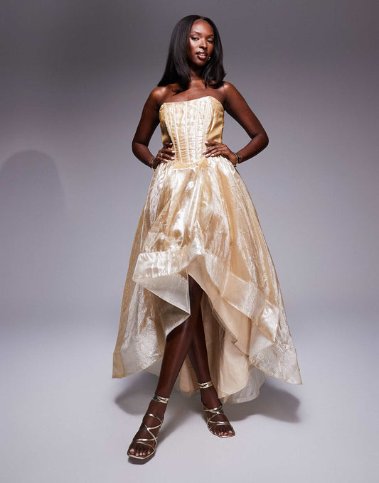 Corset Style Hi Low Dress