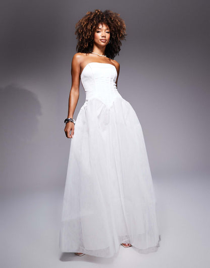 Bandeau Corset Maxi Dress