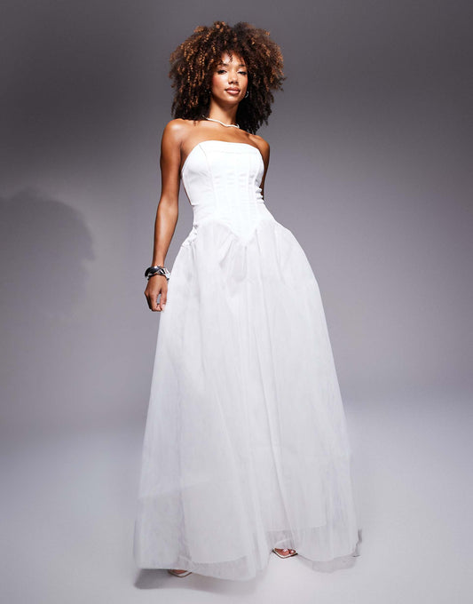 Bandeau Corset Maxi Dress