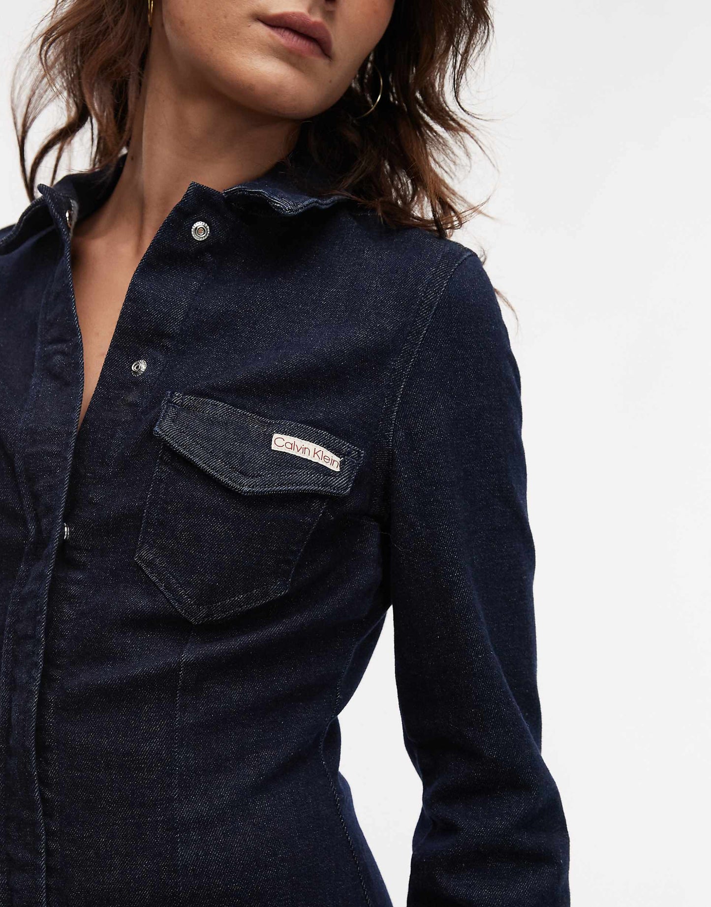 Jeans Fitted Denim Shirt Dress