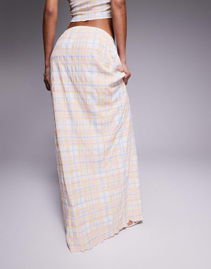 Tie Waist Textured Maxi Skirt Co-Ord