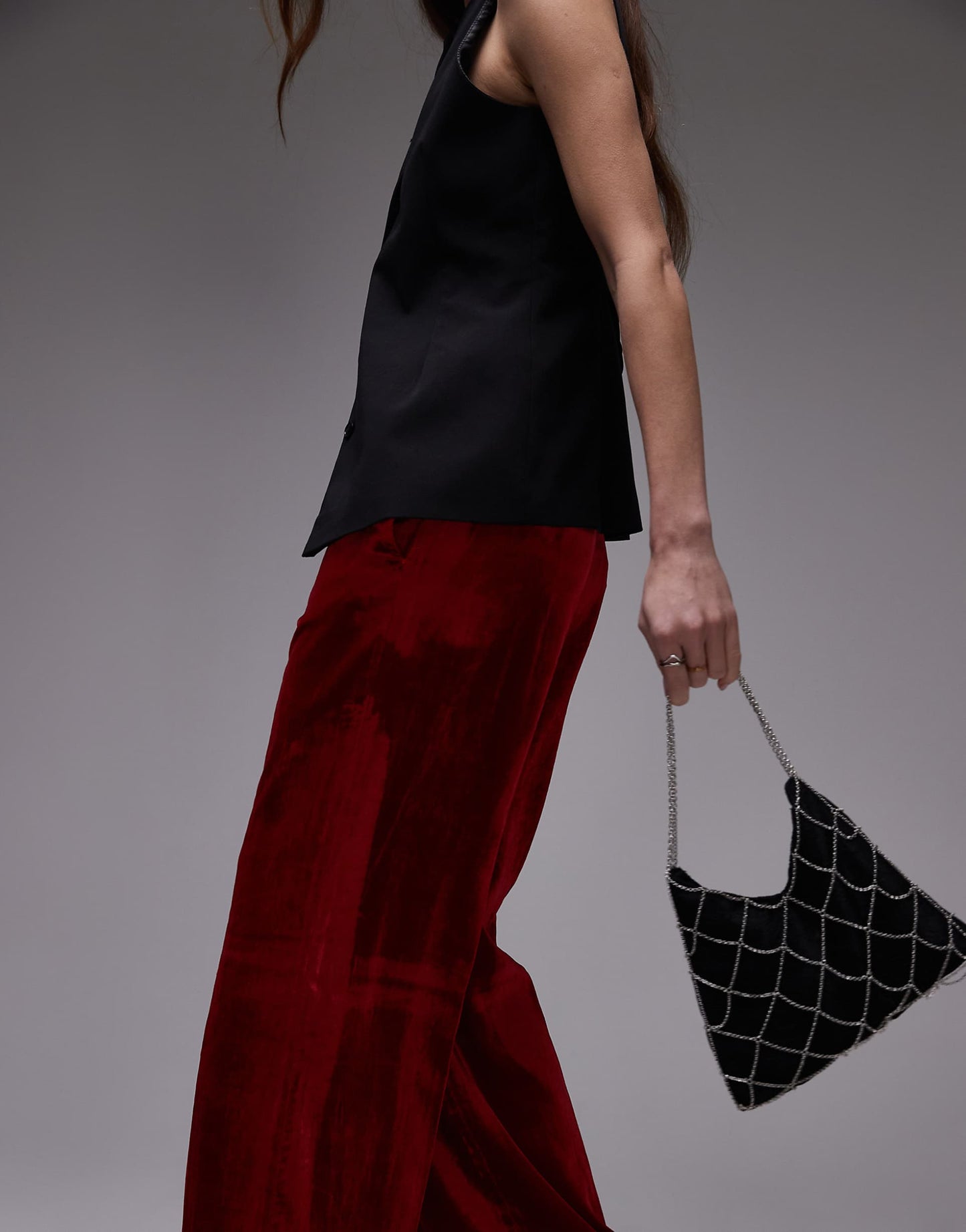 Chain Cross Velvet Bag