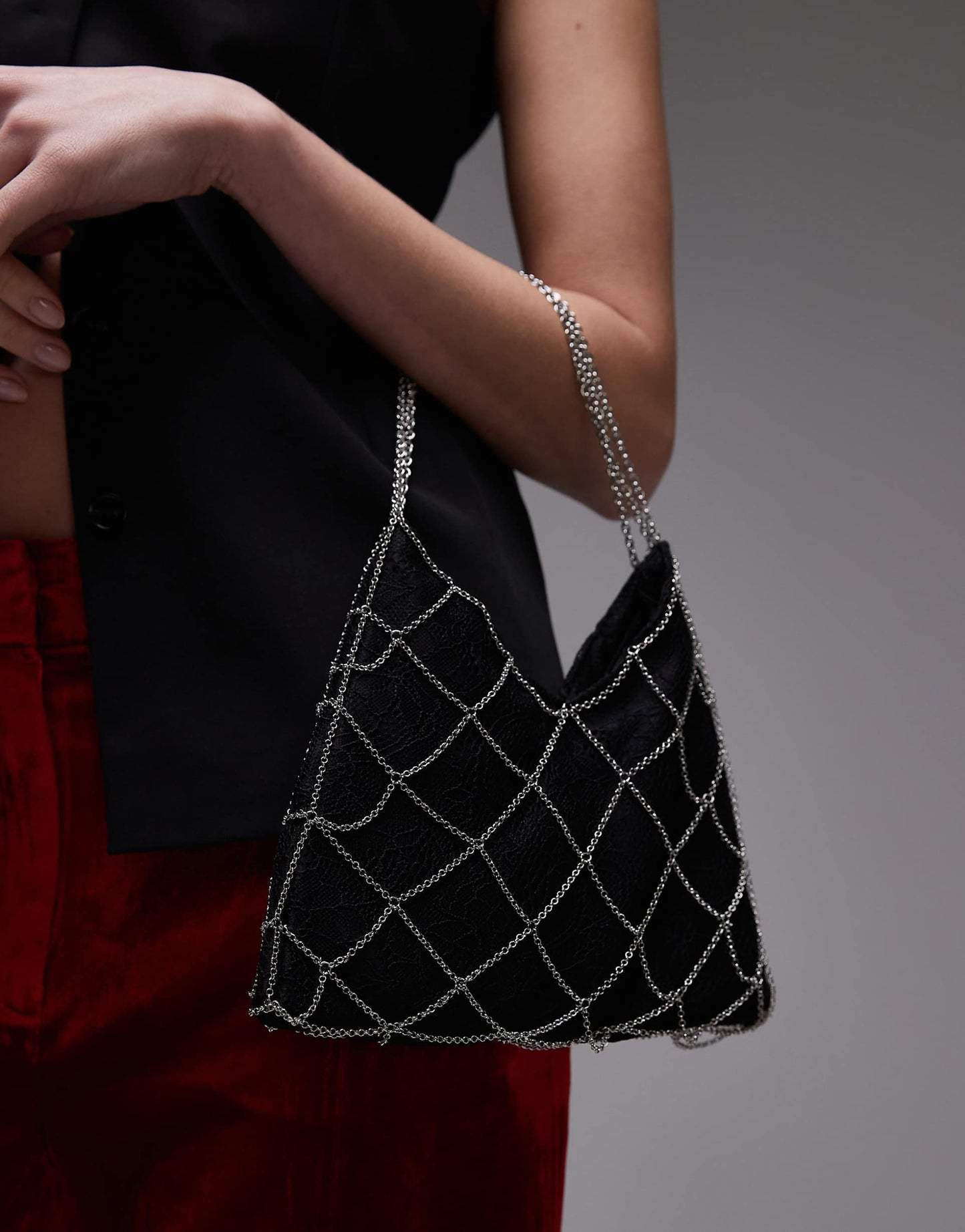 Chain Cross Velvet Bag