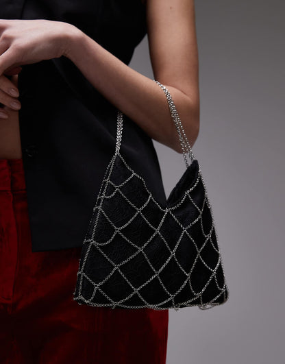 Chain Cross Velvet Bag