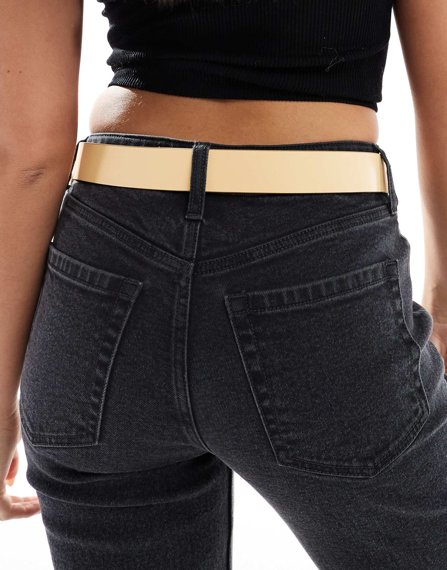 Leather Clean Buckle Waist And Hip Belt