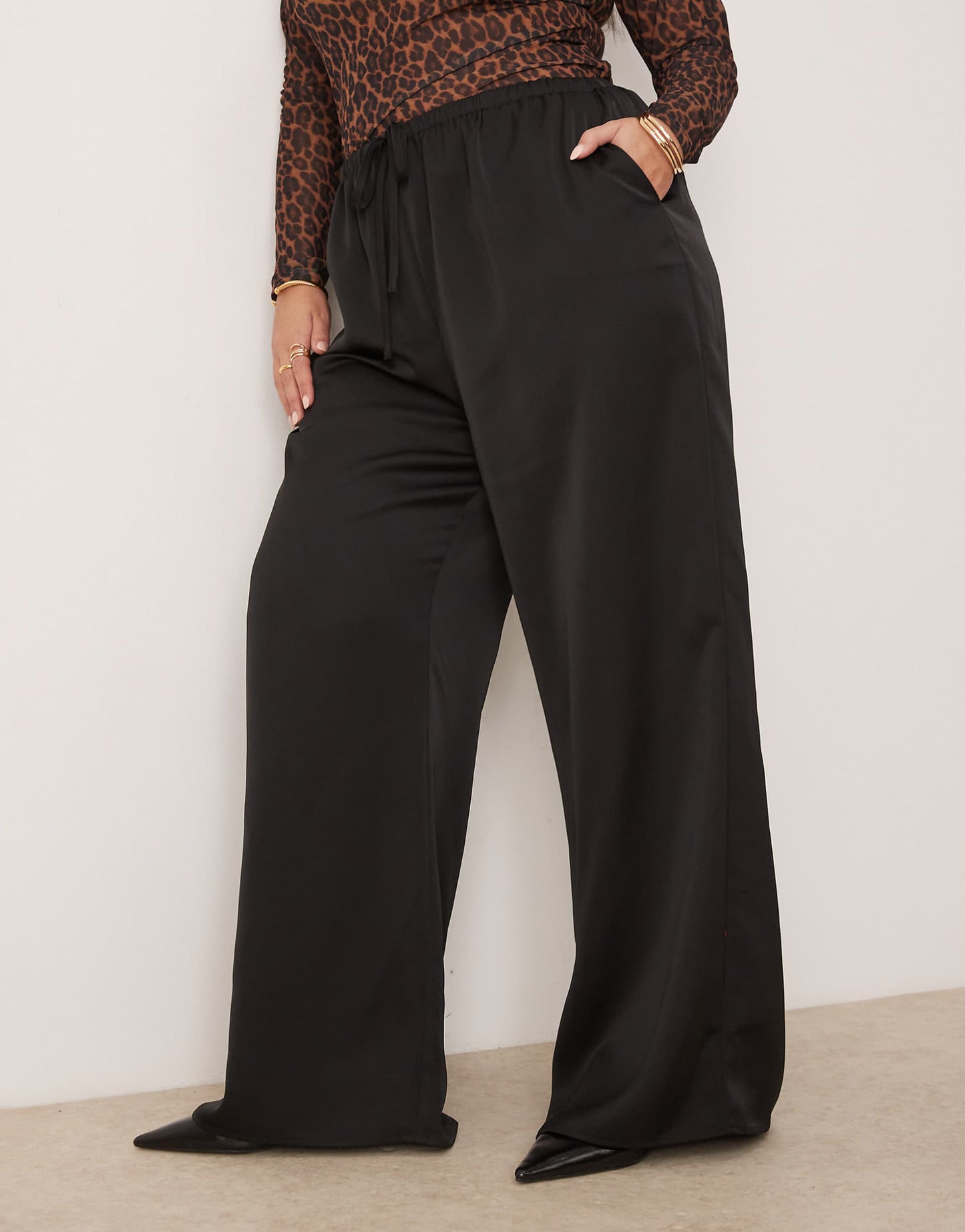 Curve Satin Drawstring Trouser
