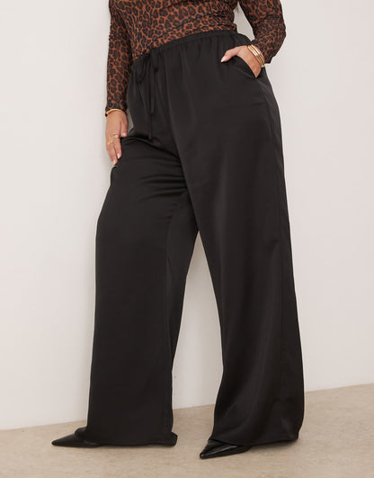 Curve Satin Drawstring Trouser