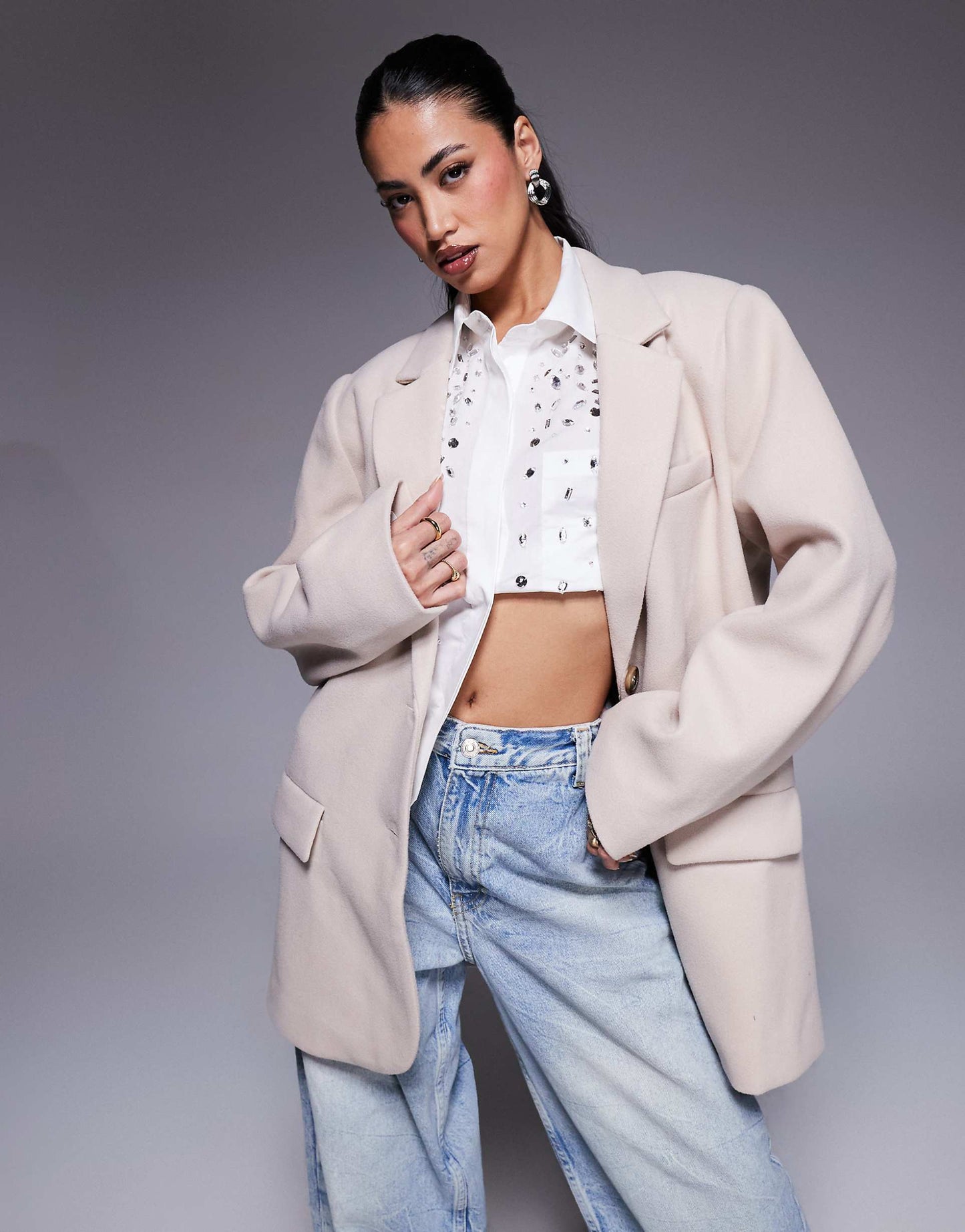 Oversized Double Pocket Blazer