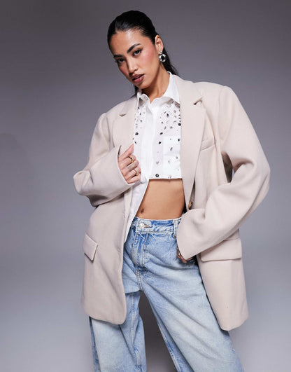 Oversized Double Pocket Blazer