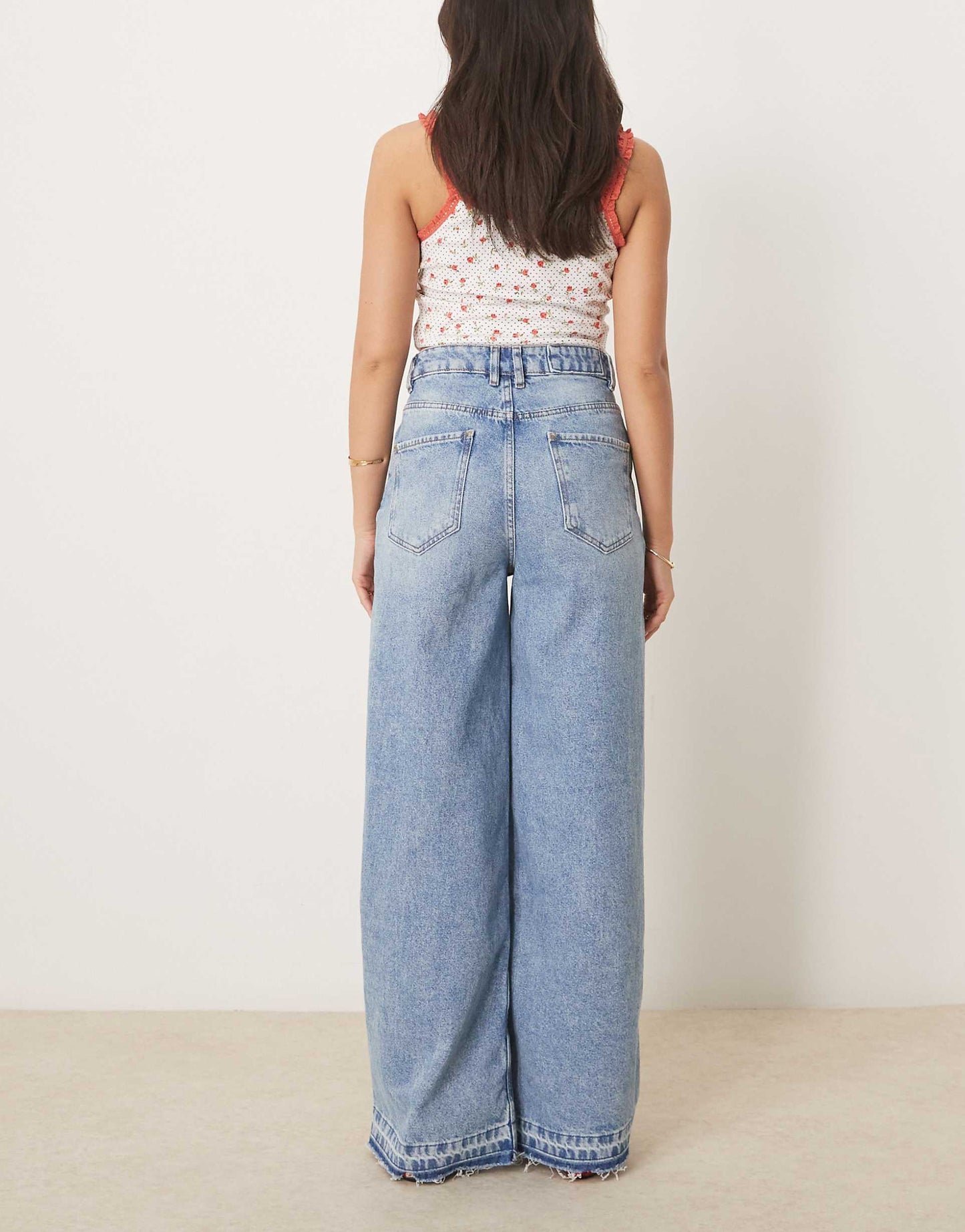 Wide Leg Jean With Let Down Hem