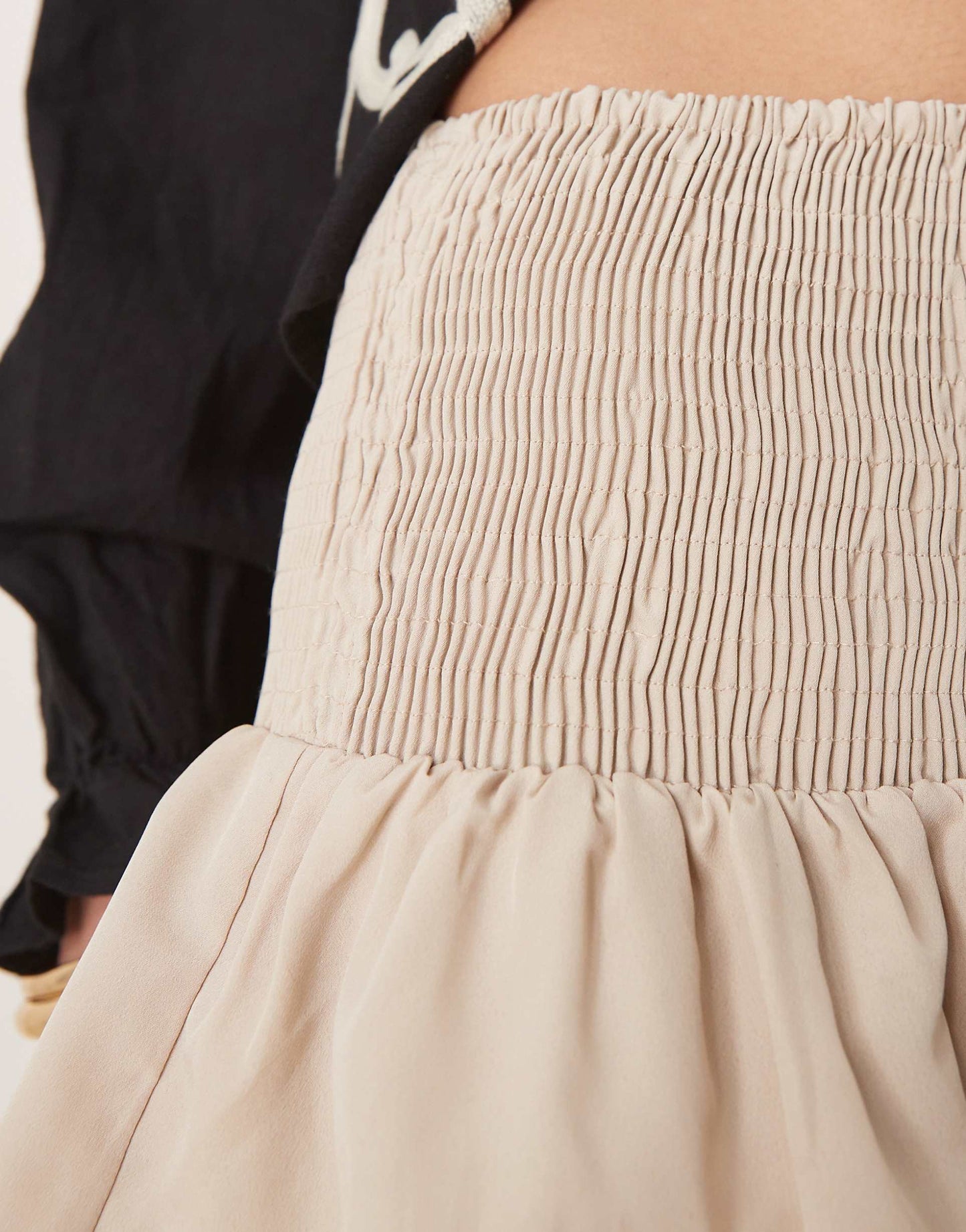Sheered Detail Ruffle Hem Mini Skirt