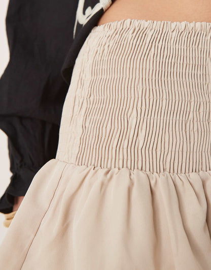 Sheered Detail Ruffle Hem Mini Skirt