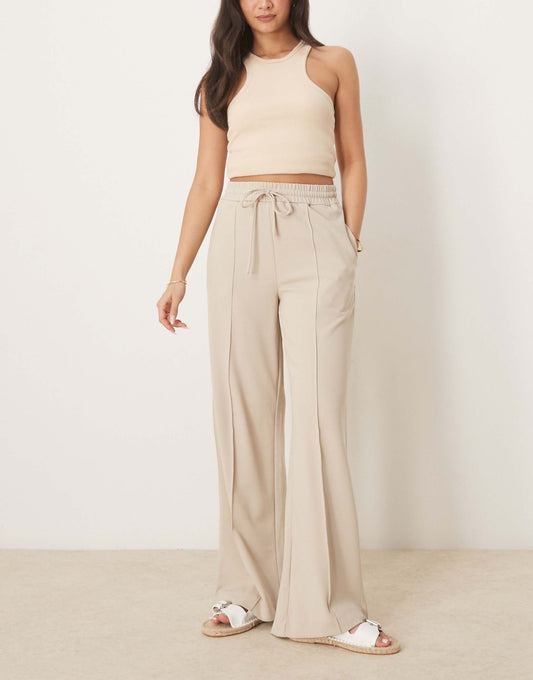 High Waist Wide Leg Seam Front Trouser