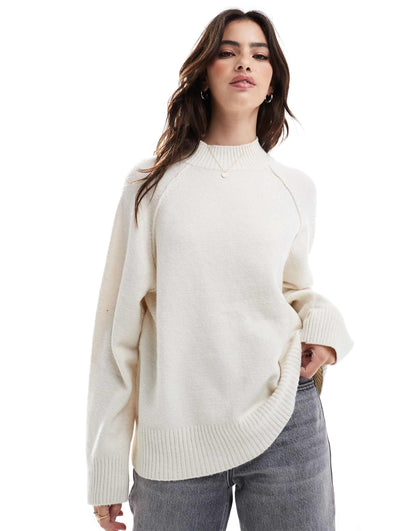 Seam Detail Semi High Neck Jumper