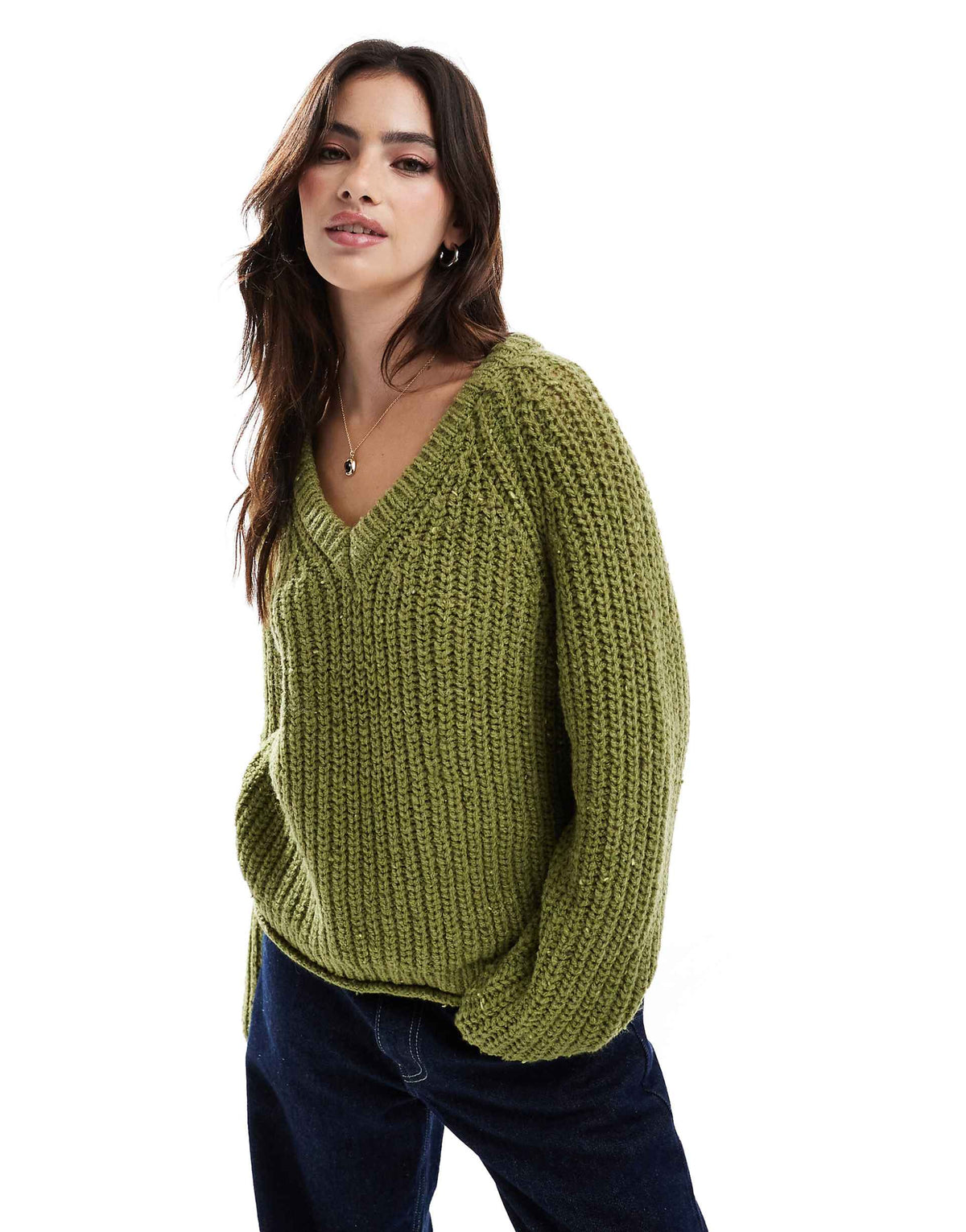 Chunky V Neck Jumper