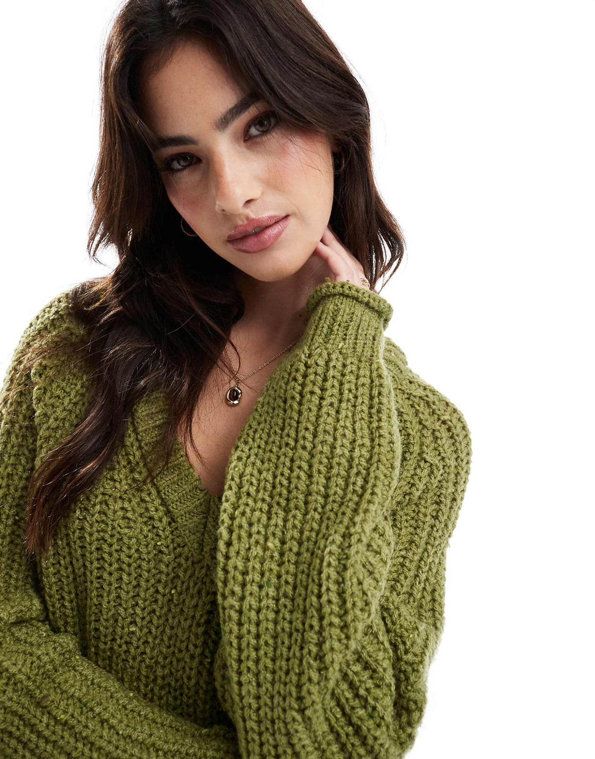 Chunky V Neck Jumper