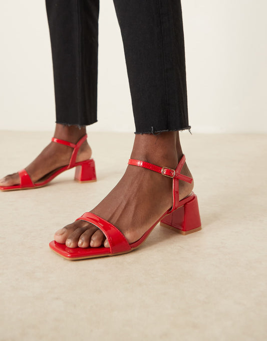 Wide Fit Low Block Heeled Sandals