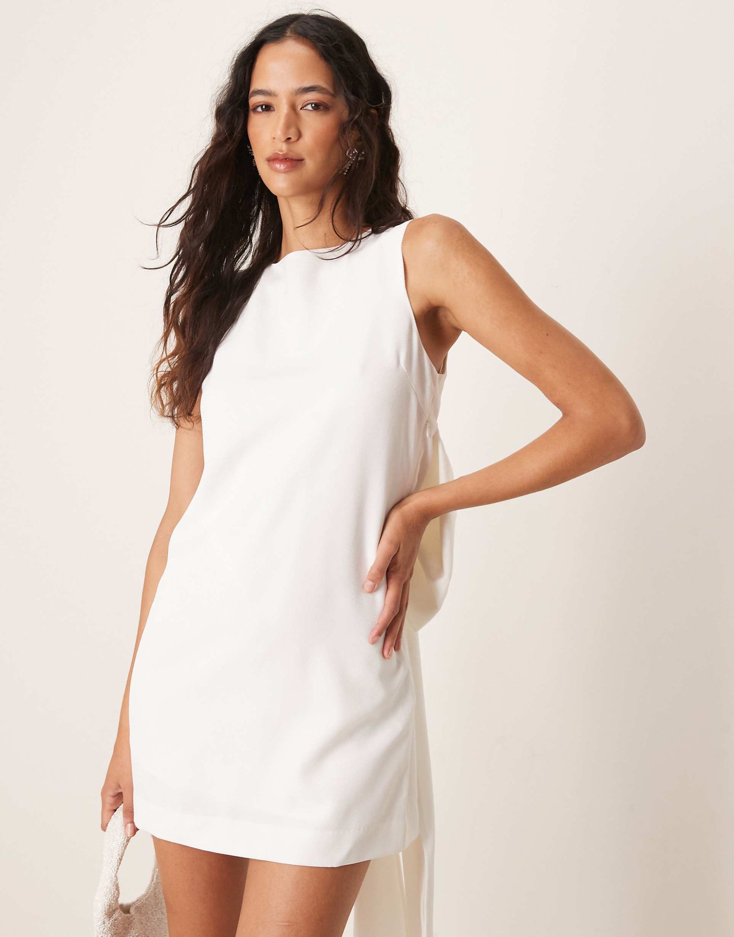 Deep V Bow Back Mini Dress