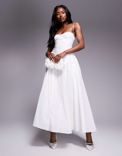 Tie Back Corset Maxi Dress