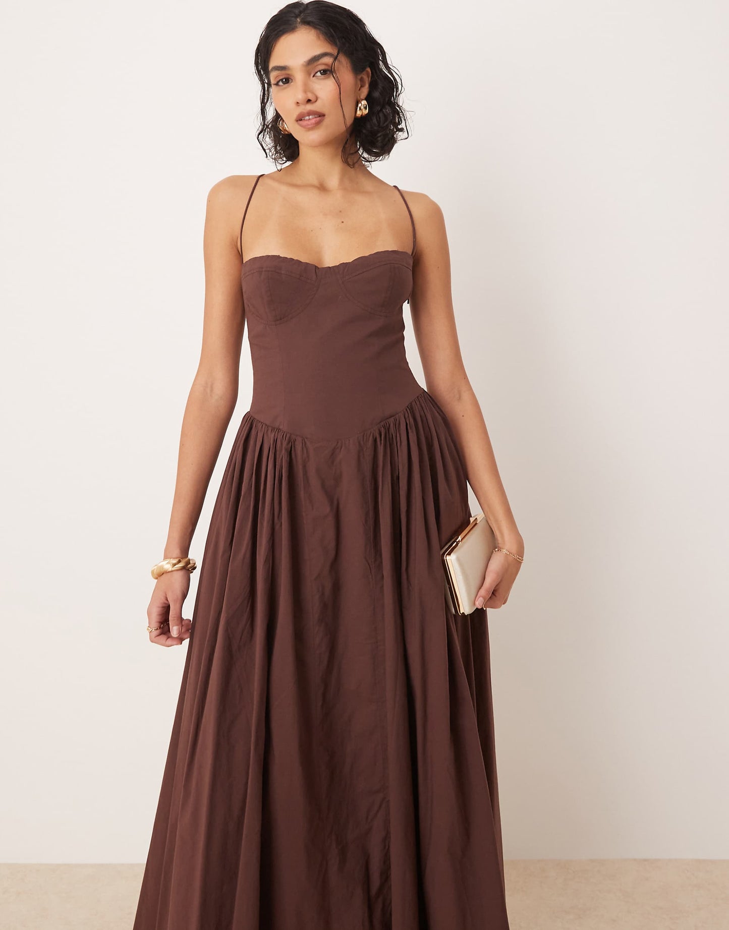 Tie Back Corset Maxi Dress