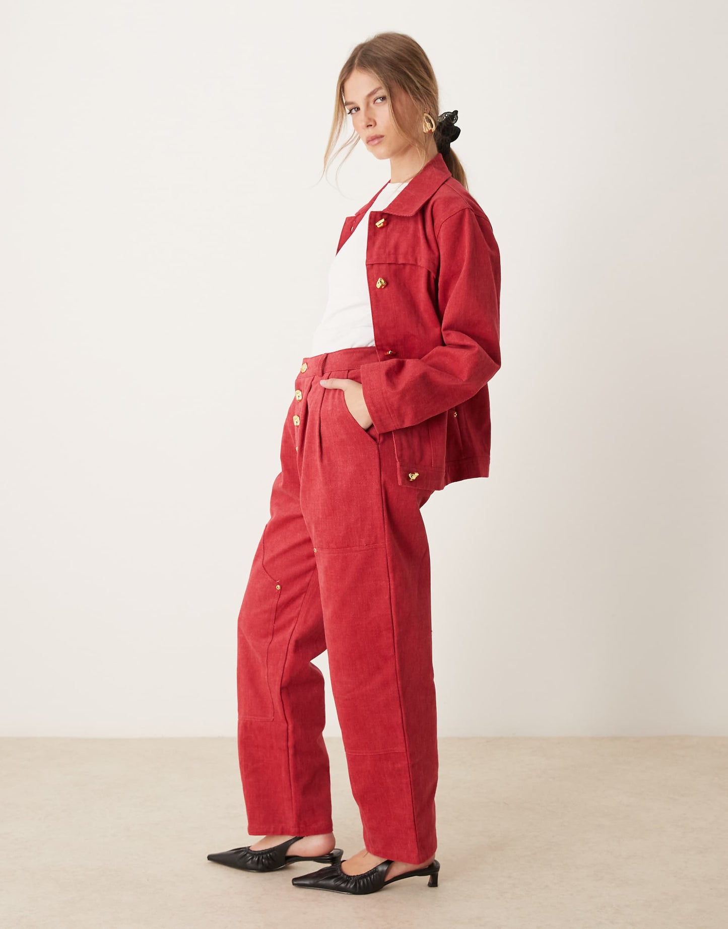 High Waisted Denim Jeans Co-Ord
