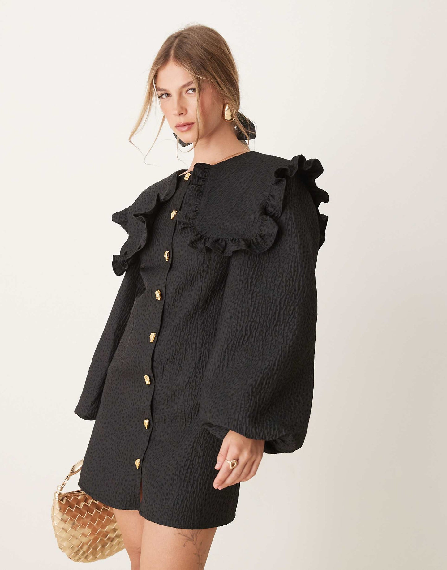 Oversized Collar Mini Dress
