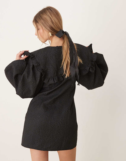 Oversized Collar Mini Dress