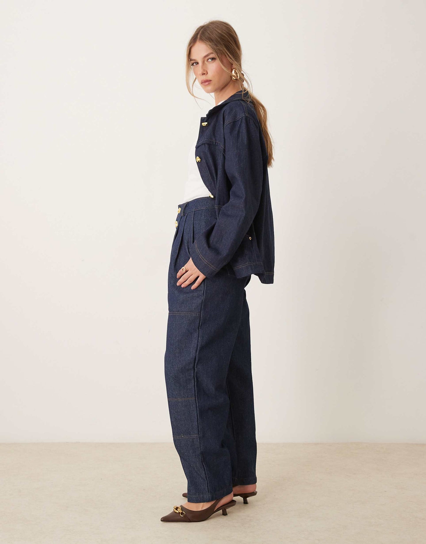 High Waisted Denim Jeans Co-Ord