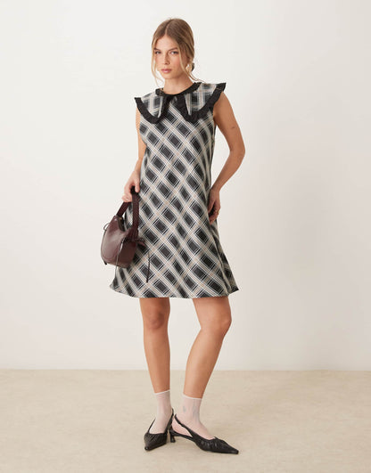 Oversized Collar Mini Dress