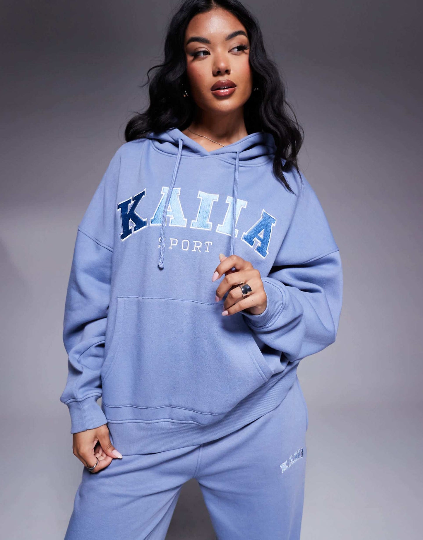 Embroidered Logo T-Shirt, Zip Through Hoodie, Hoodie And Wide Leg Joggers Co-Ord