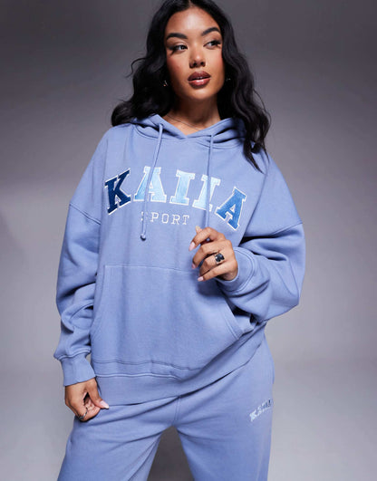 Embroidered Logo T-Shirt, Zip Through Hoodie, Hoodie And Wide Leg Joggers Co-Ord