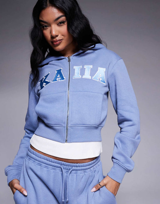 Embroidered Logo Zip Through Hoodie Co-Ord